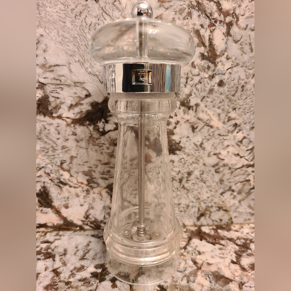 William Bounds, LTD Clear Acrylic Salt or Pepper Grinder with Chrome Accent